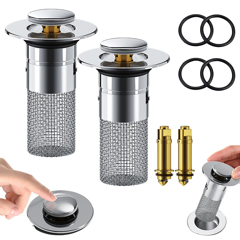 Stainless Steel Sink Drain Strainer Hair Catcher,  Bounce Floor Drain Filter