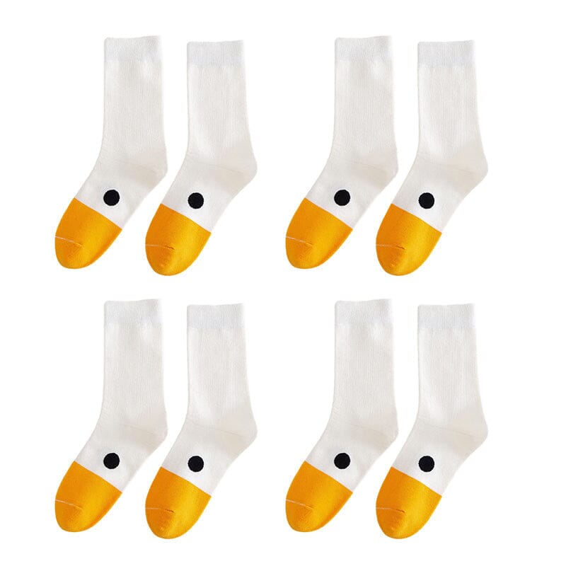 4 Pairs Funny Goose Game Socks Untitled Animal Novelty Cotton Hosiery