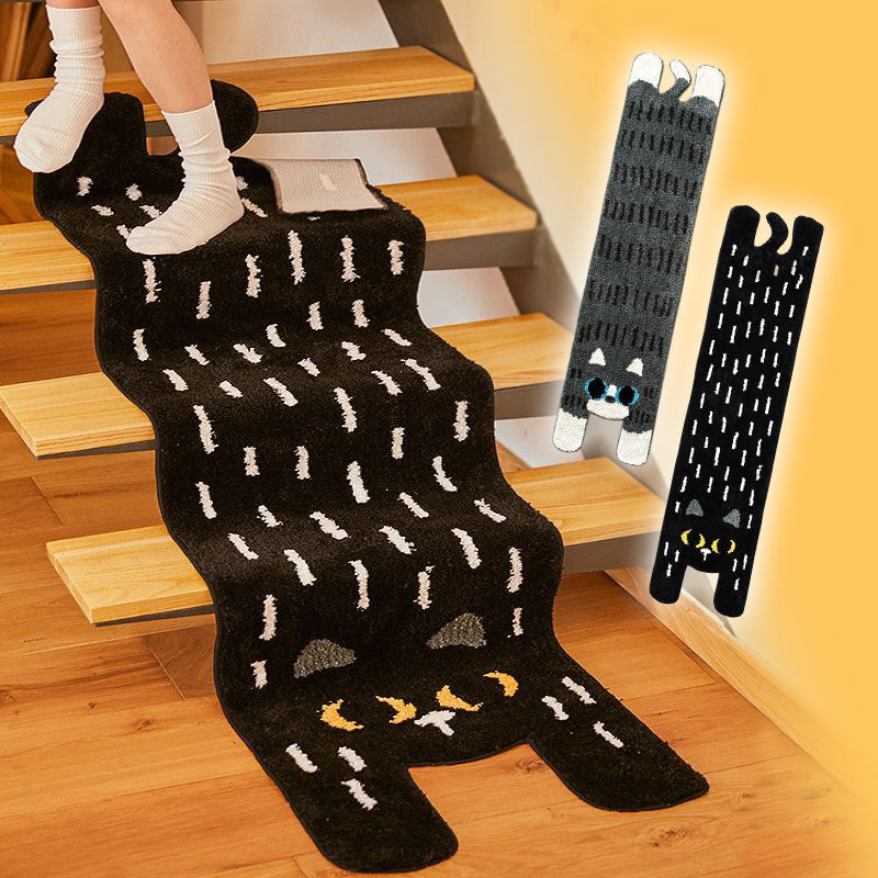 Long Cute Cat Rug for Bedroom, Stairs