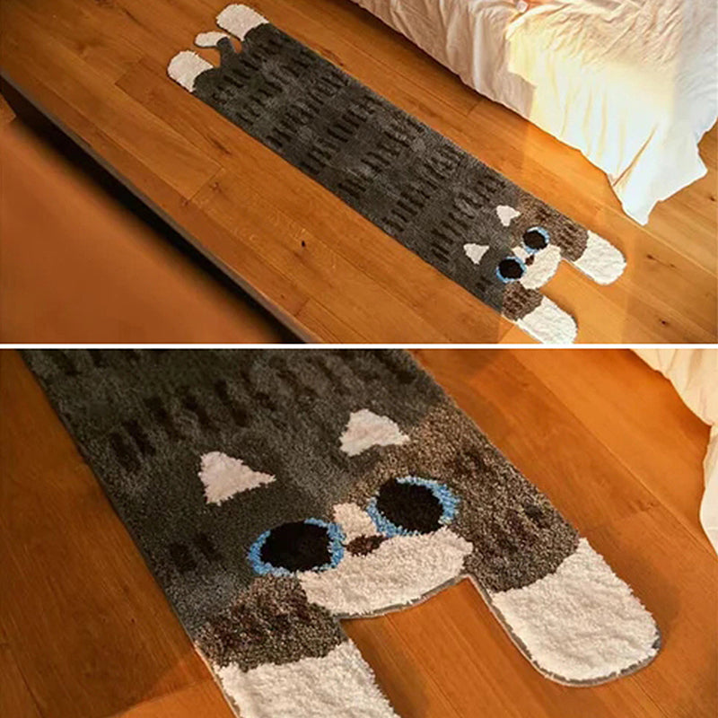 Long Cute Cat Rug for Bedroom, Stairs