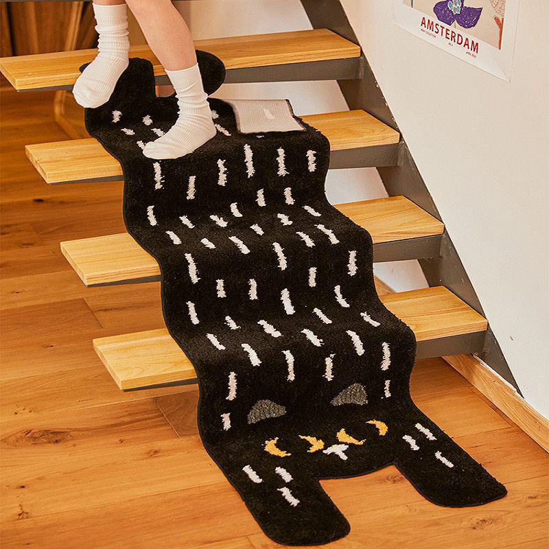 Long Cute Cat Rug for Bedroom, Stairs