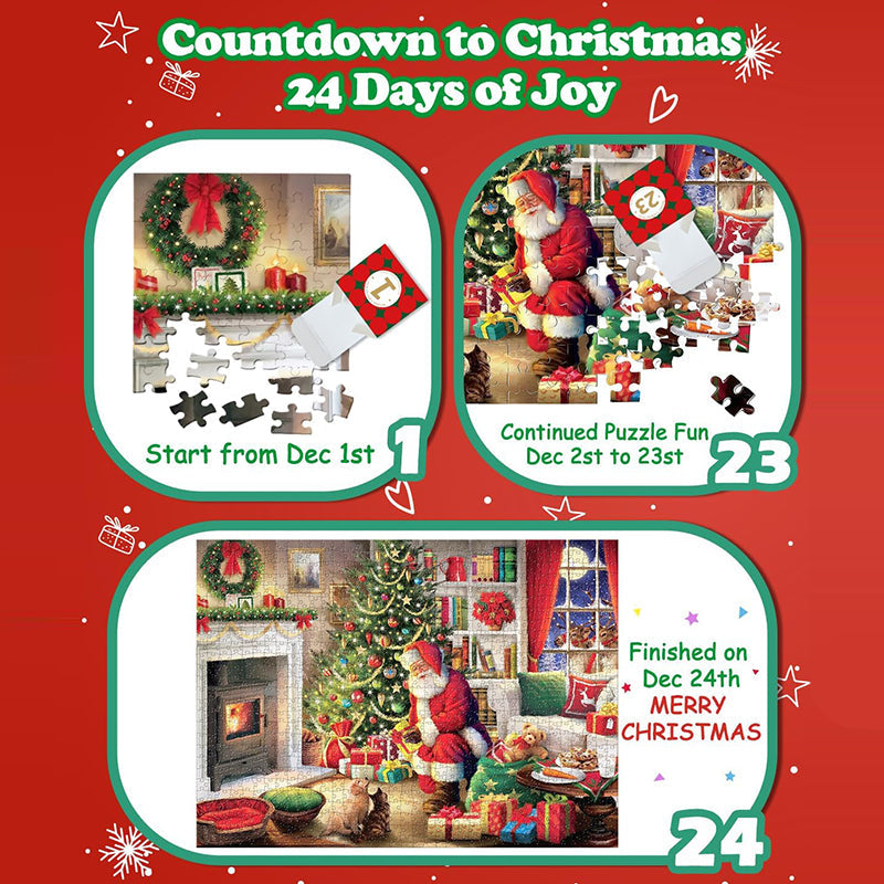 Christmas Jigsaw Advent Calendar Puzzle Blind Box 24 Parts