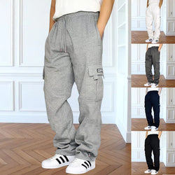 Men's Cargo Sweatpants with Pockets Casual Solid Loose Sports Trousers