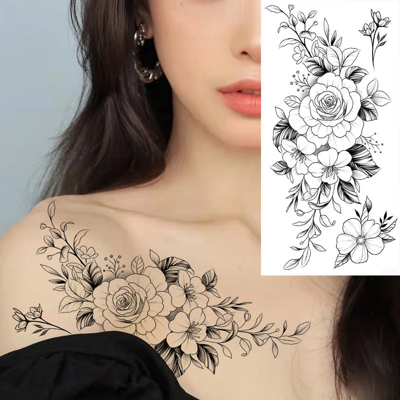 Sketch Flower Tattoo Stickers