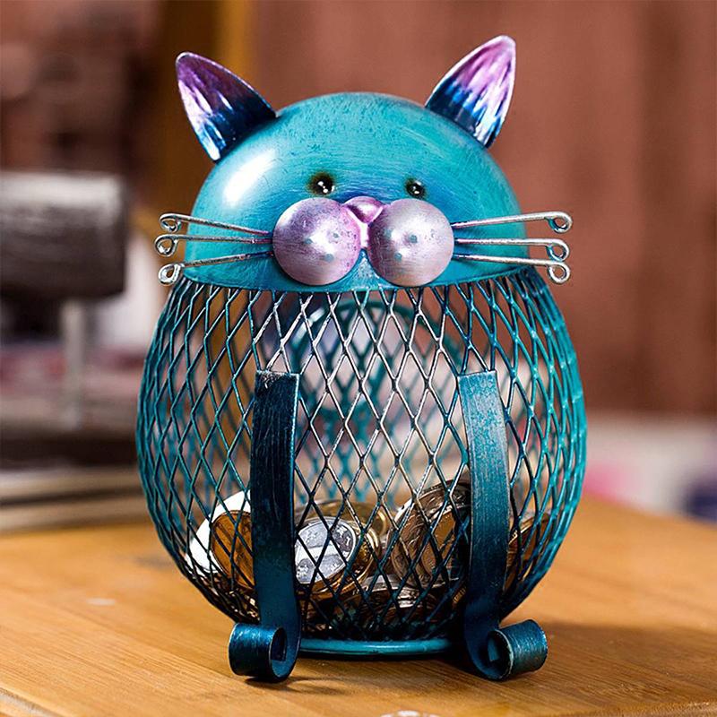 Artistic Blue Kitty Money Bank