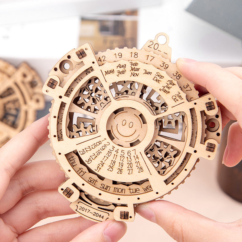 Wooden Gechanical Gear Perpetual Calendar Model Kits