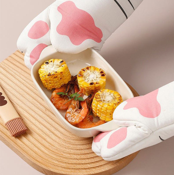 Cute Cat Paw Oven Mitts Gloves