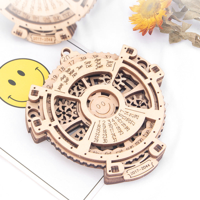 Wooden Gechanical Gear Perpetual Calendar Model Kits