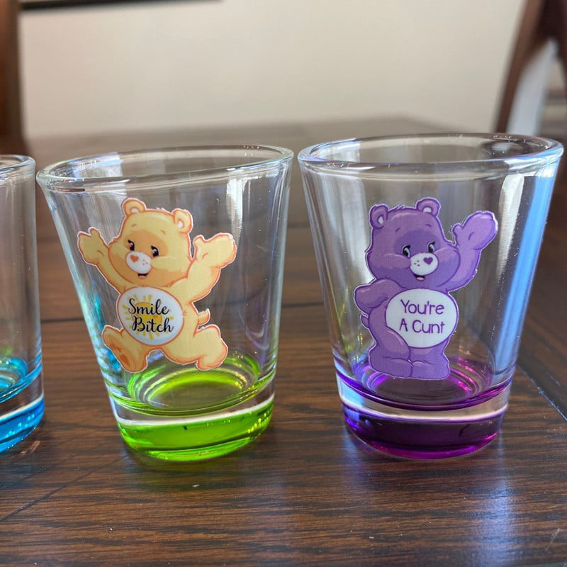 Swear Bears Shot Glasses Set, 6 Pieces