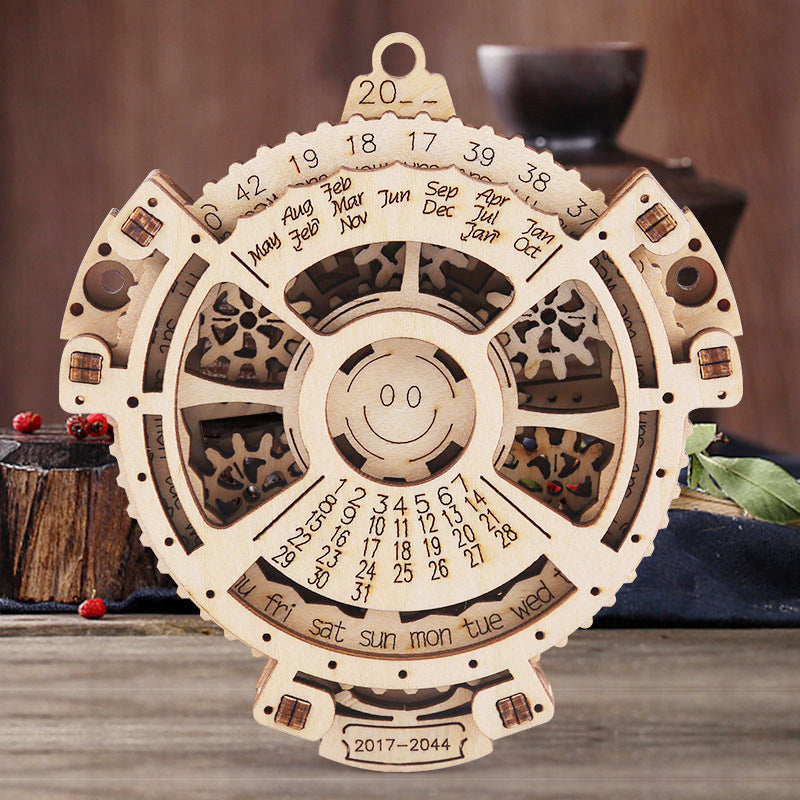 Wooden Gechanical Gear Perpetual Calendar Model Kits