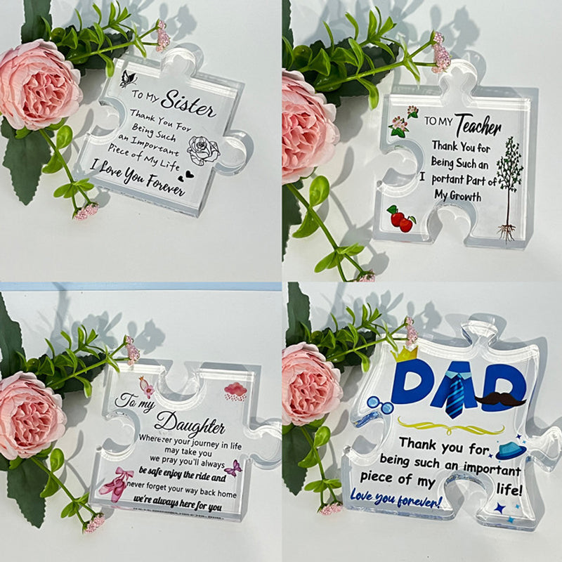 Engraved Block Puzzle Gifts Puzzle-Shaped Acrylic Plaque