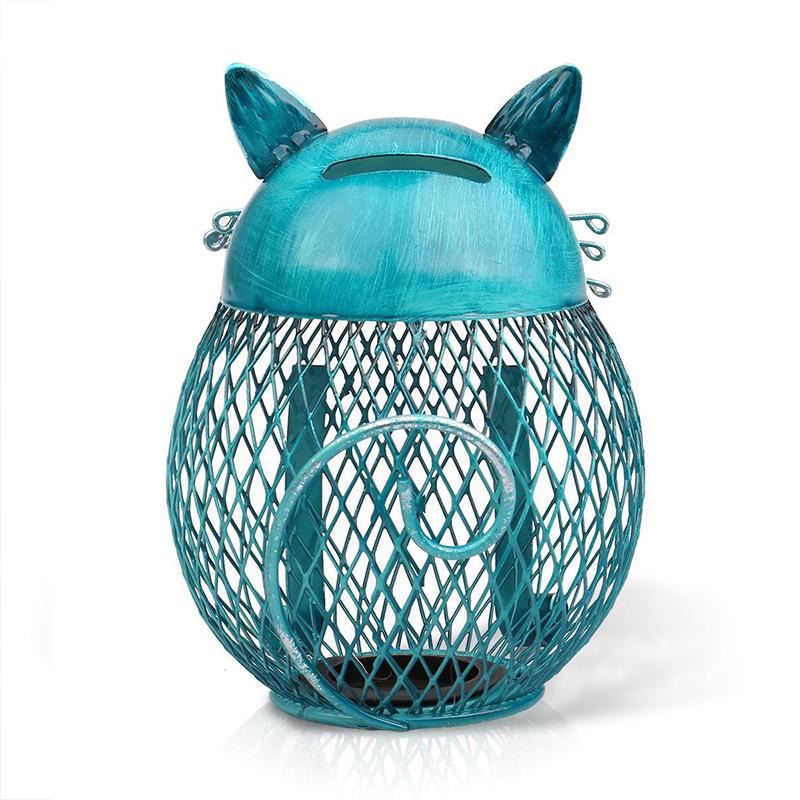 Artistic Blue Kitty Money Bank