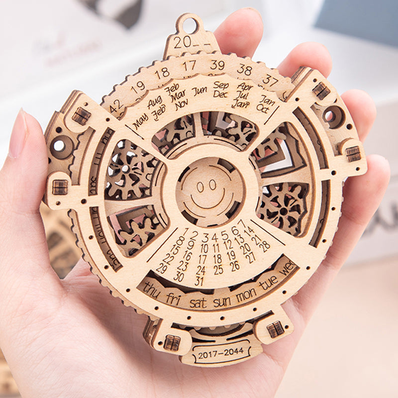 Wooden Gechanical Gear Perpetual Calendar Model Kits