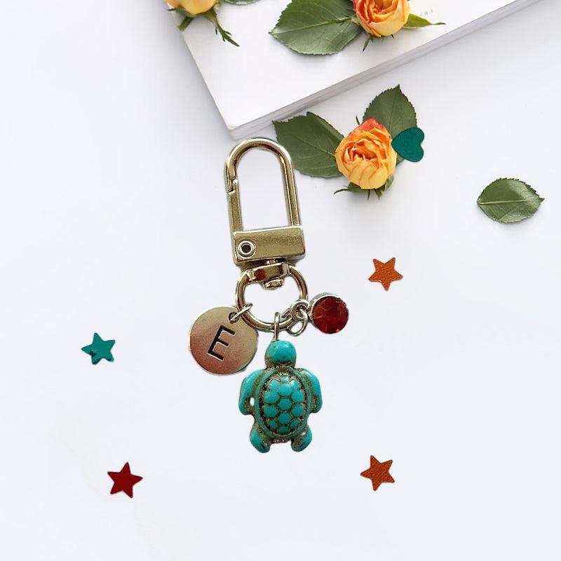 Travel Turtle Keychain, Personalised Keyring Gift