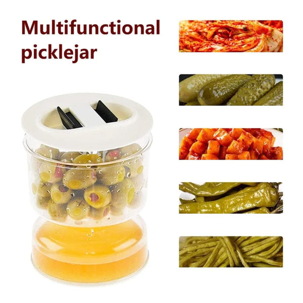 Dry and Wet Dispenser Pickles Jar with Strainer Flip