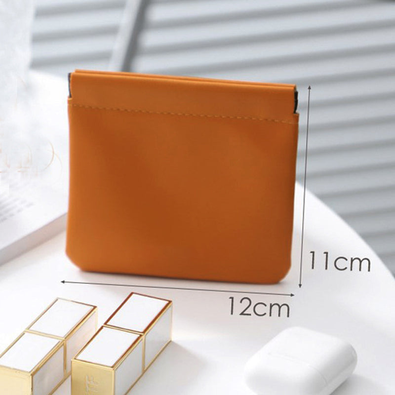 PU Leather Squeeze Coin Purse Pocket Cosmetic Bag