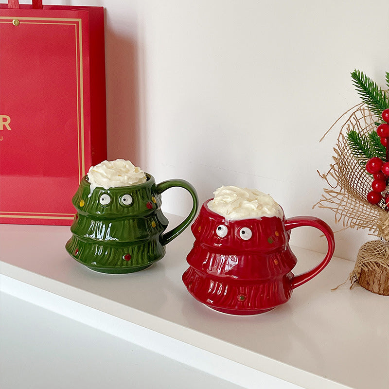 Creative Big Eyes Christmas Tree Mug