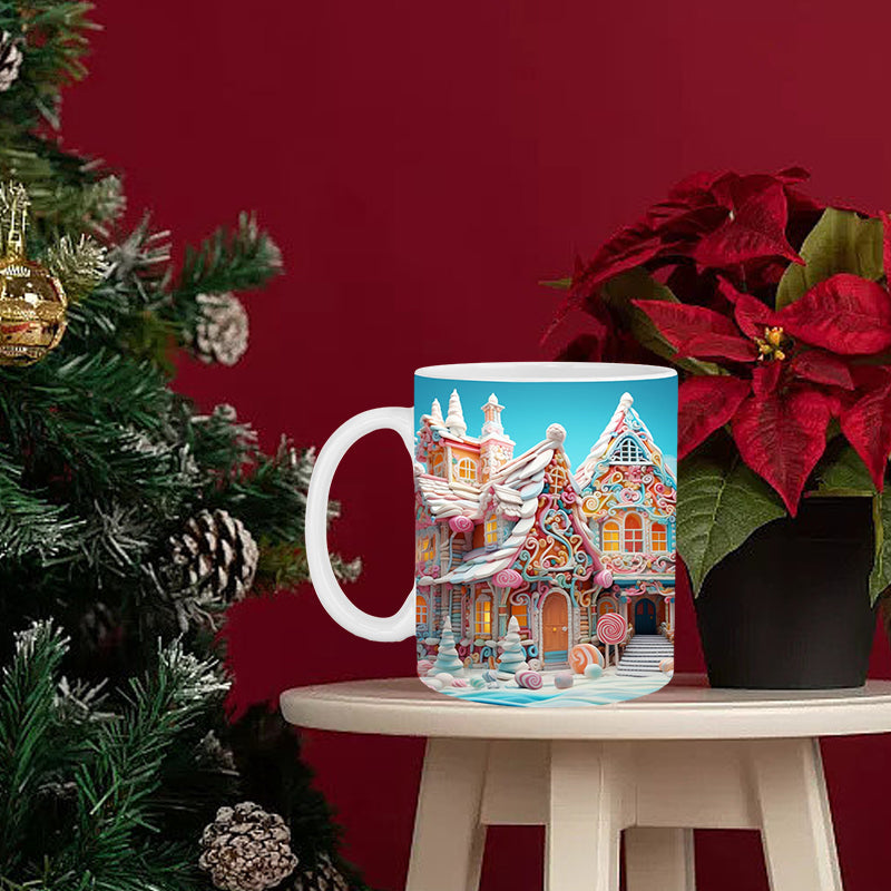 3D Christmas Gingerman Ceramic Coffee Mug