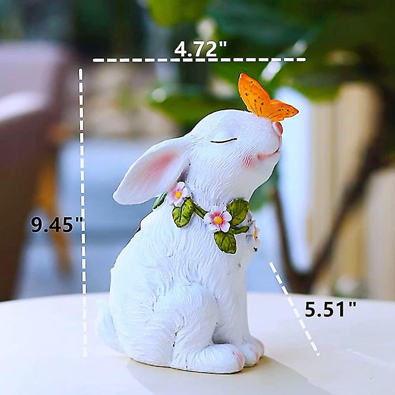 Easter Solar Powered LED Rabbit Play With Butterfly Outdoor Decor Garden Light