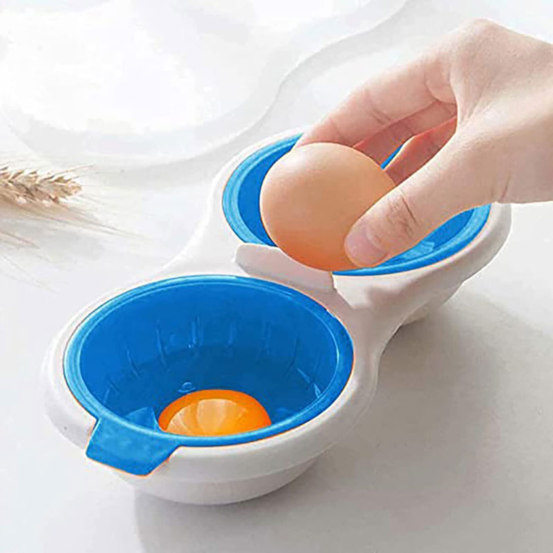 Microwave Egg Poacher Food Grade, 2-Cup Portable Egg Cooker