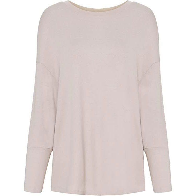 Women Fashion Crew Neck T-Shirt with Buttoned Cuffs