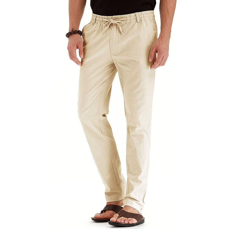 Men's Casual Pants Elastic Waist Drawstring Cargo Trousers