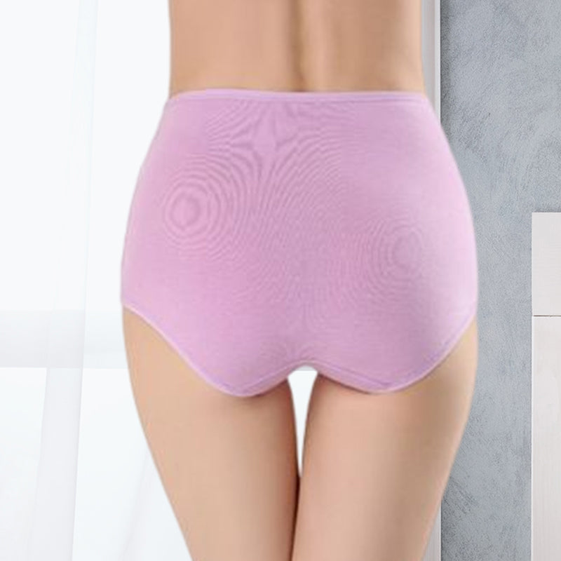 Women High Waist Jacquard Cotton Knickers Soft Stretch Panties