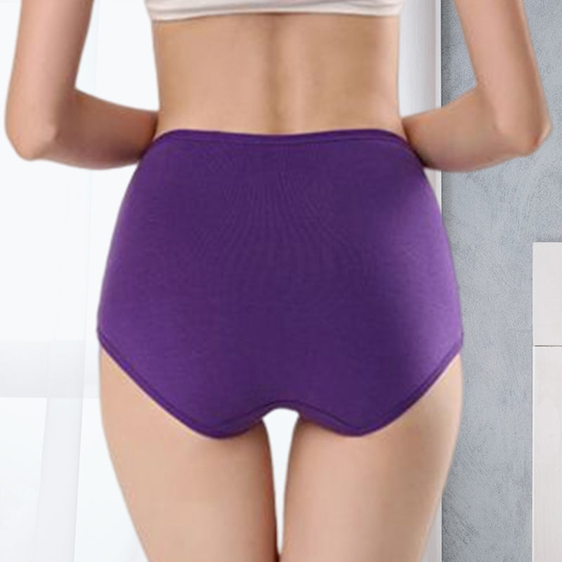 Women High Waist Jacquard Cotton Knickers Soft Stretch Panties