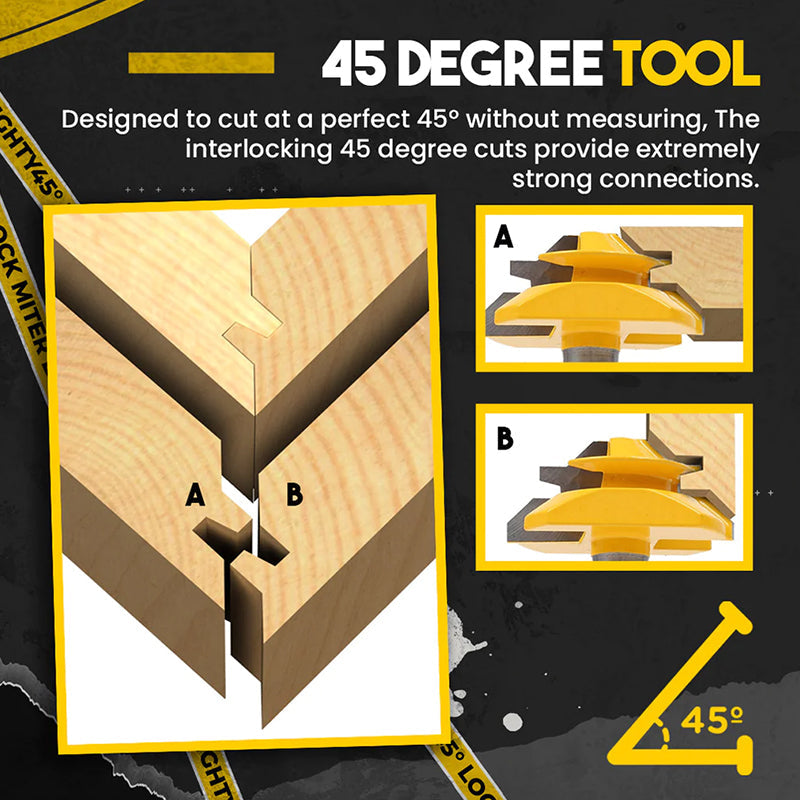 Router Bit 45 Degree Glue Joint Lock Miter