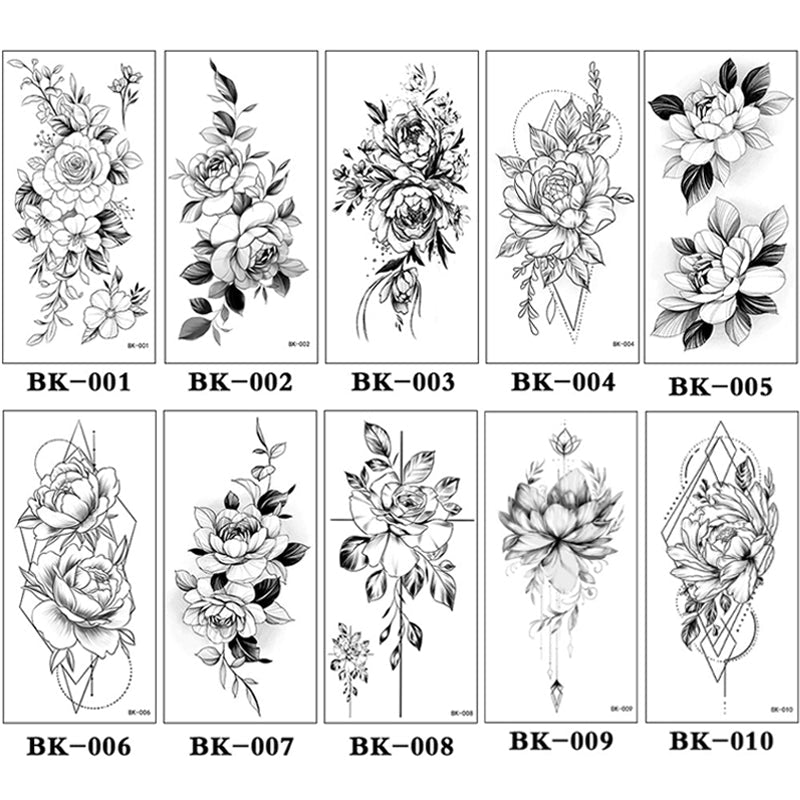 Sketch Flower Tattoo Stickers