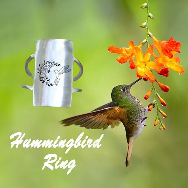 925 Sterling Silver Hummingbird Ring - Gift For Animal Lover