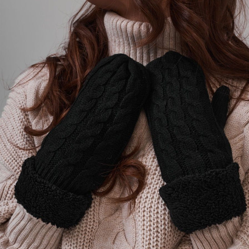 Diamond-shaped Finger-covered Woolen Gloves