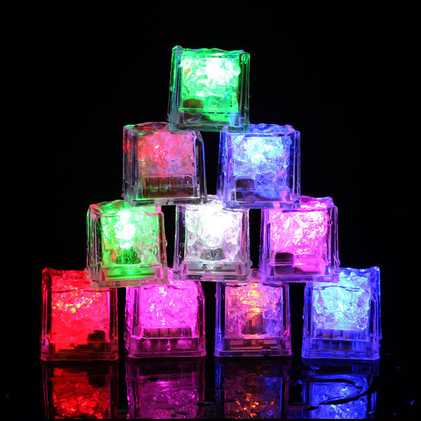 🧊12pcs LED Ice Cube Bath Toy, Multicolour Decoration LED Ice Cubes Light