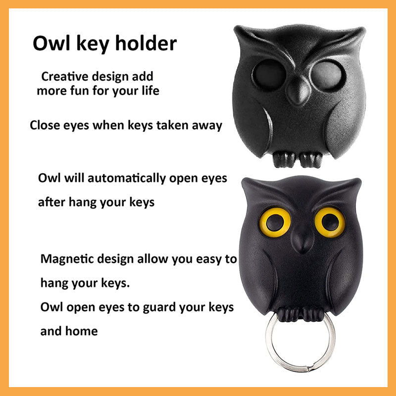 🦉The Key Guard is a Reliable Owl - Cute Night Owl Key Holder with Auto Open Close Eyes