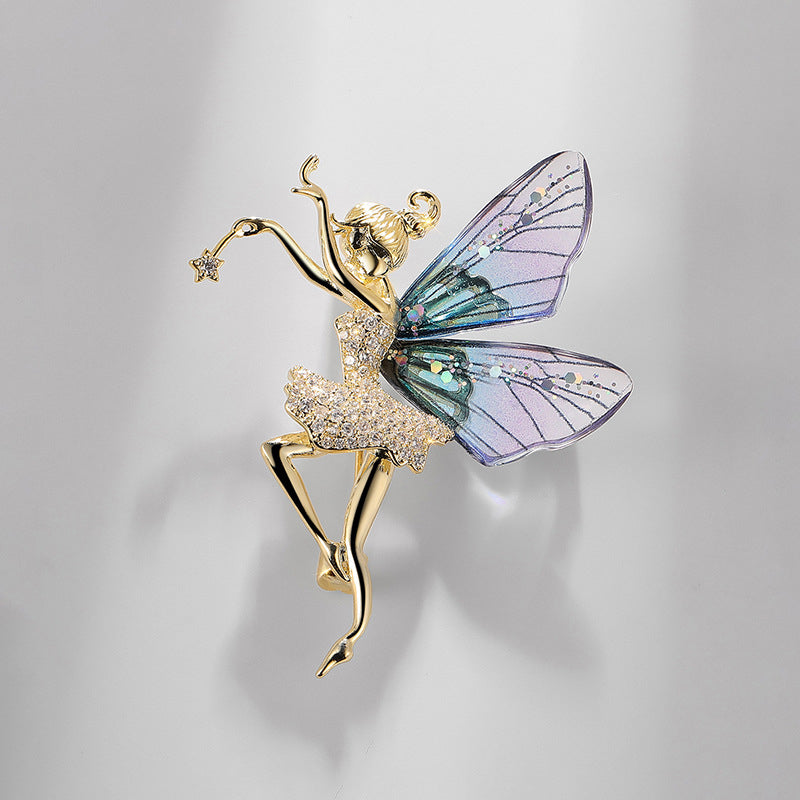 14K/18K Crystal Rhinestone Dragonfly Brooch Pin