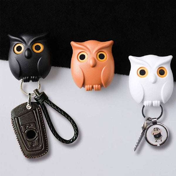 🦉The Key Guard is a Reliable Owl - Cute Night Owl Key Holder with Auto Open Close Eyes