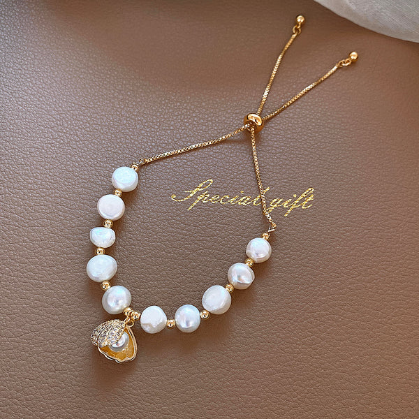 Gold Plated Opal Baroque Pearl Bracelet