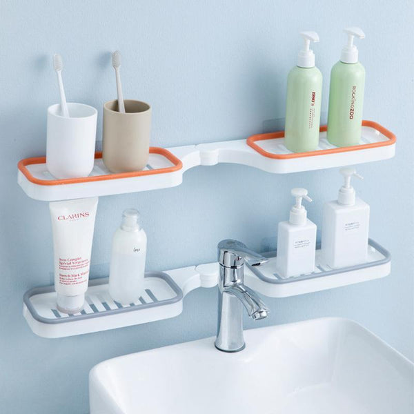 Bathroom 180° Rotatable Corner Punch-Free Rack