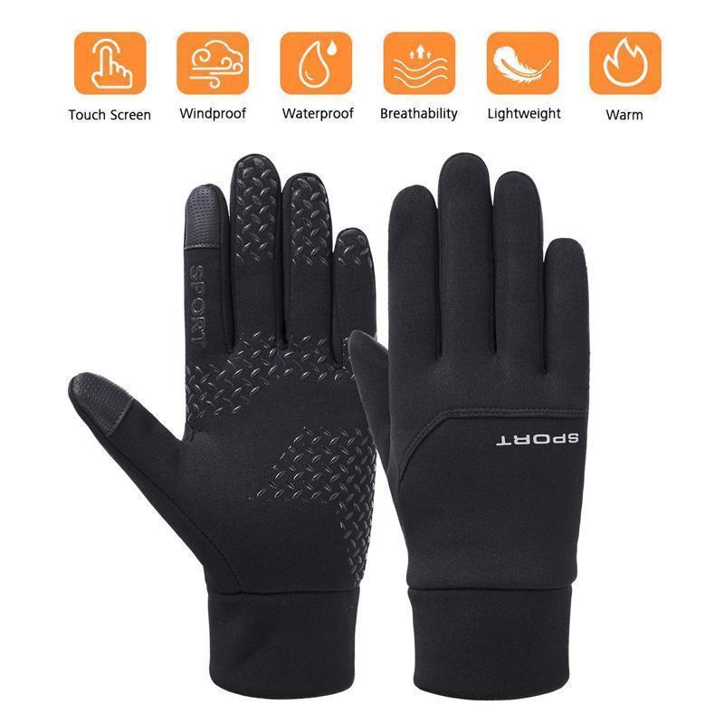 Winter Waterproof Thermal Black Gloves