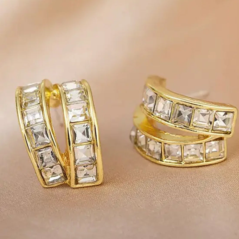 Simple C-shaped Diamond Earrings