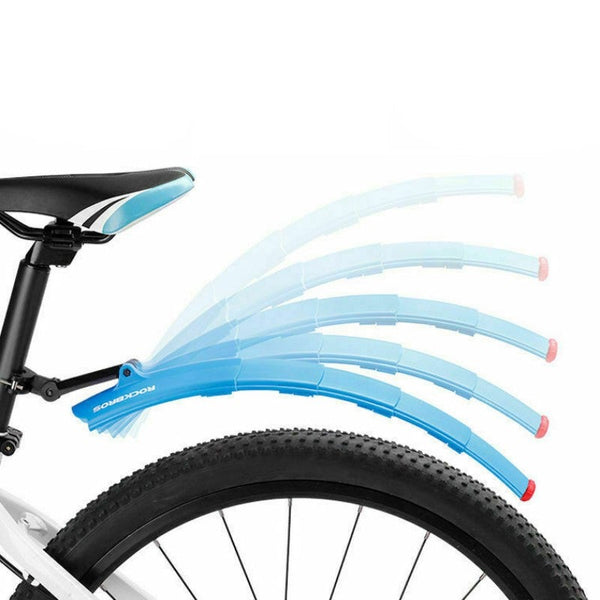 Retractable Bicycle Fenders Set Front and Rear Mountain Road Bike Mudguard with Tail Lights