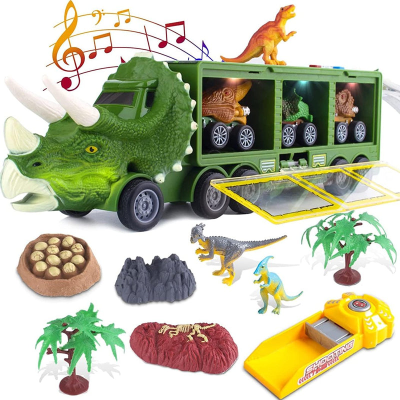 Music Dinosaur Carrier Truck Toy Set