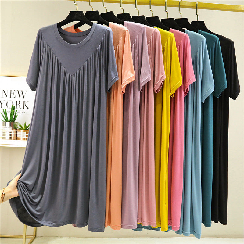 Women's Super Soft Short Sleeve Loose Plus Size Nightdress