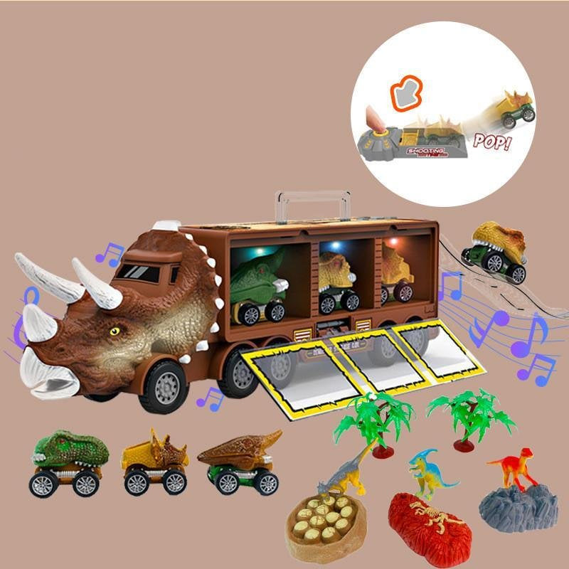 Music Dinosaur Carrier Truck Toy Set