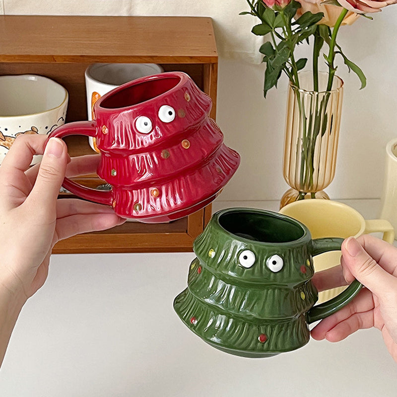 Creative Big Eyes Christmas Tree Mug