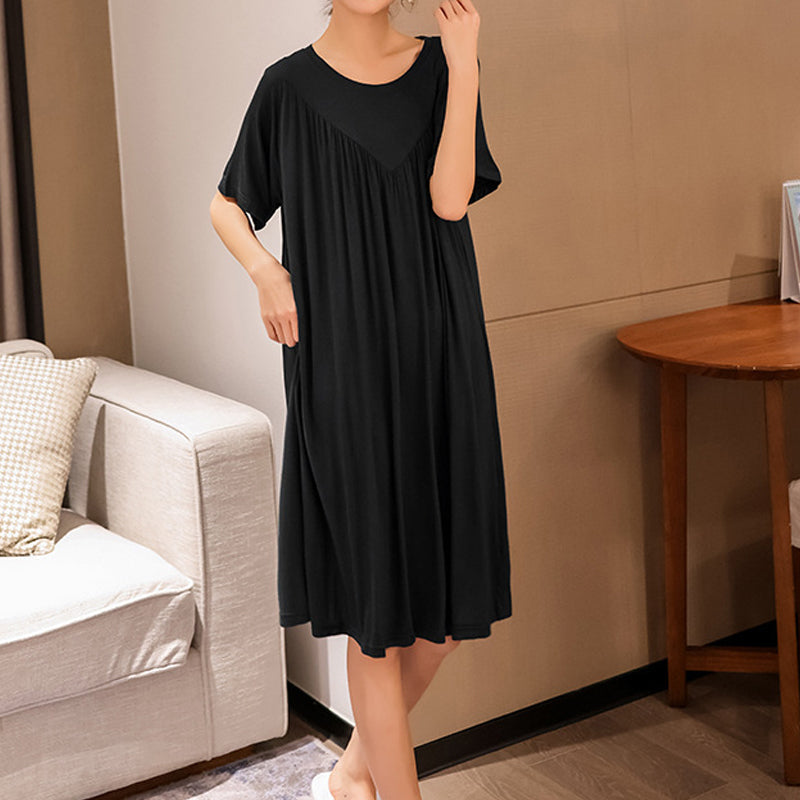 Women's Super Soft Short Sleeve Loose Plus Size Nightdress