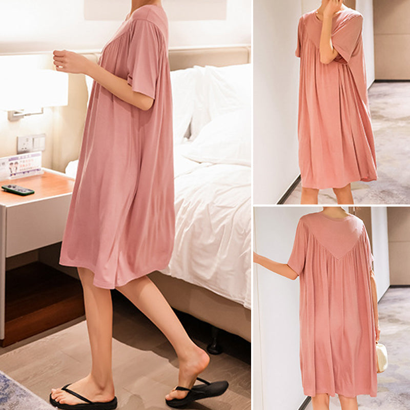 Women's Super Soft Short Sleeve Loose Plus Size Nightdress