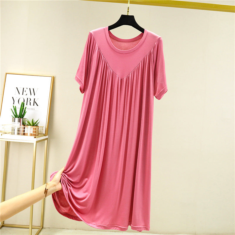 Women's Super Soft Short Sleeve Loose Plus Size Nightdress