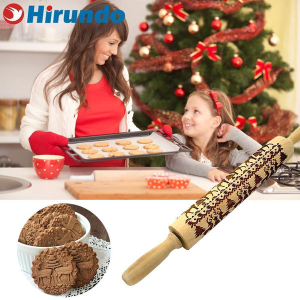 Christmas Embossing Rolling Pin