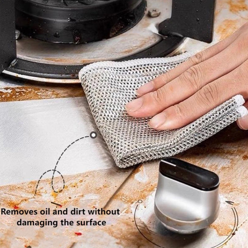 Multi-Purpose Non-scratch Wire Dish Cloth for Wet and Dry